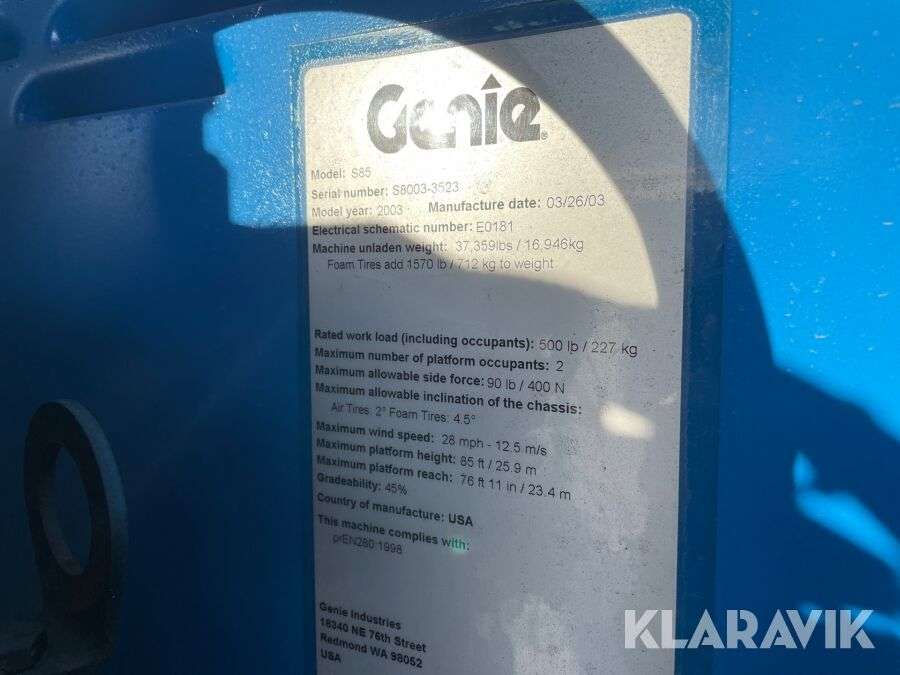 Teleskopinį keltuvą GENIE S-85 parduodama aukcione-photo