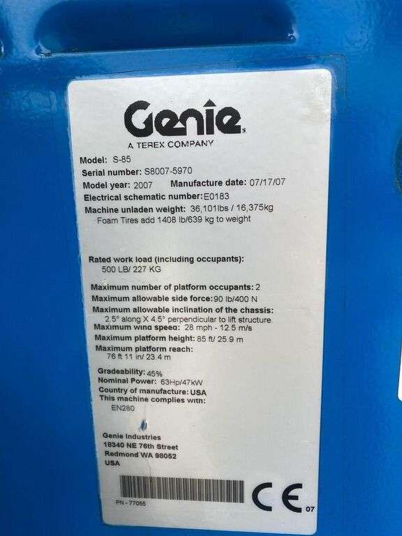 Teleskopinis keltuvas GENIE S 85-photo